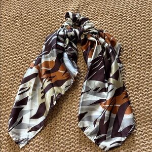 Stylish Multicolor Earth-tones Hair Scrunchie Scarf; NWOT